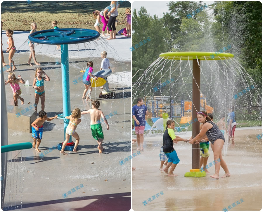 旋轉(zhuǎn)瀑布戲水小品