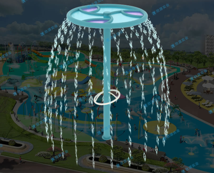 旋轉(zhuǎn)瀑布戲水小品