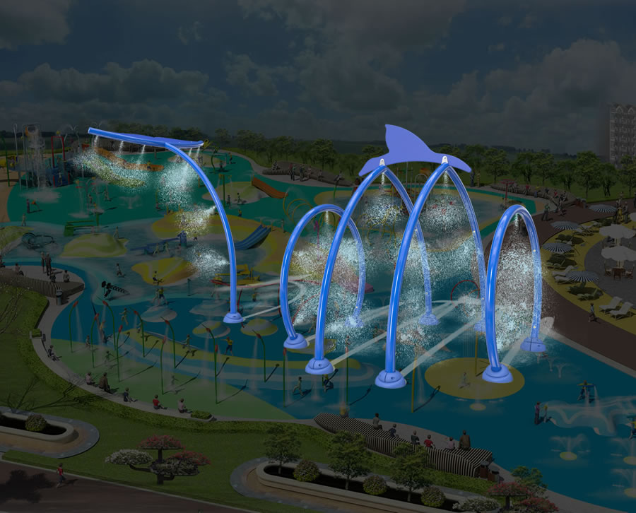 簡(jiǎn)筆鯨魚組合戲水小品