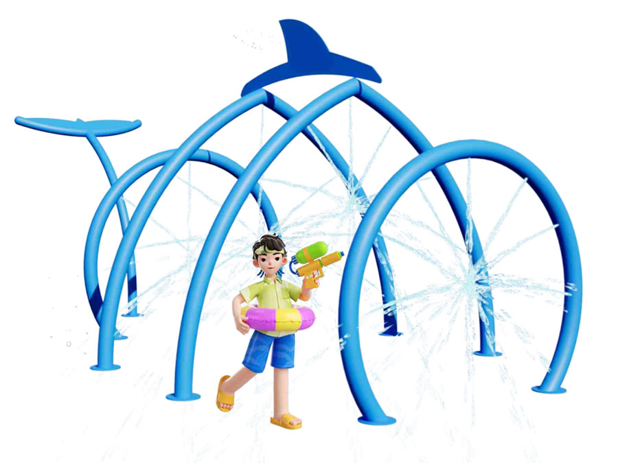 簡(jiǎn)筆鯨魚組合戲水小品